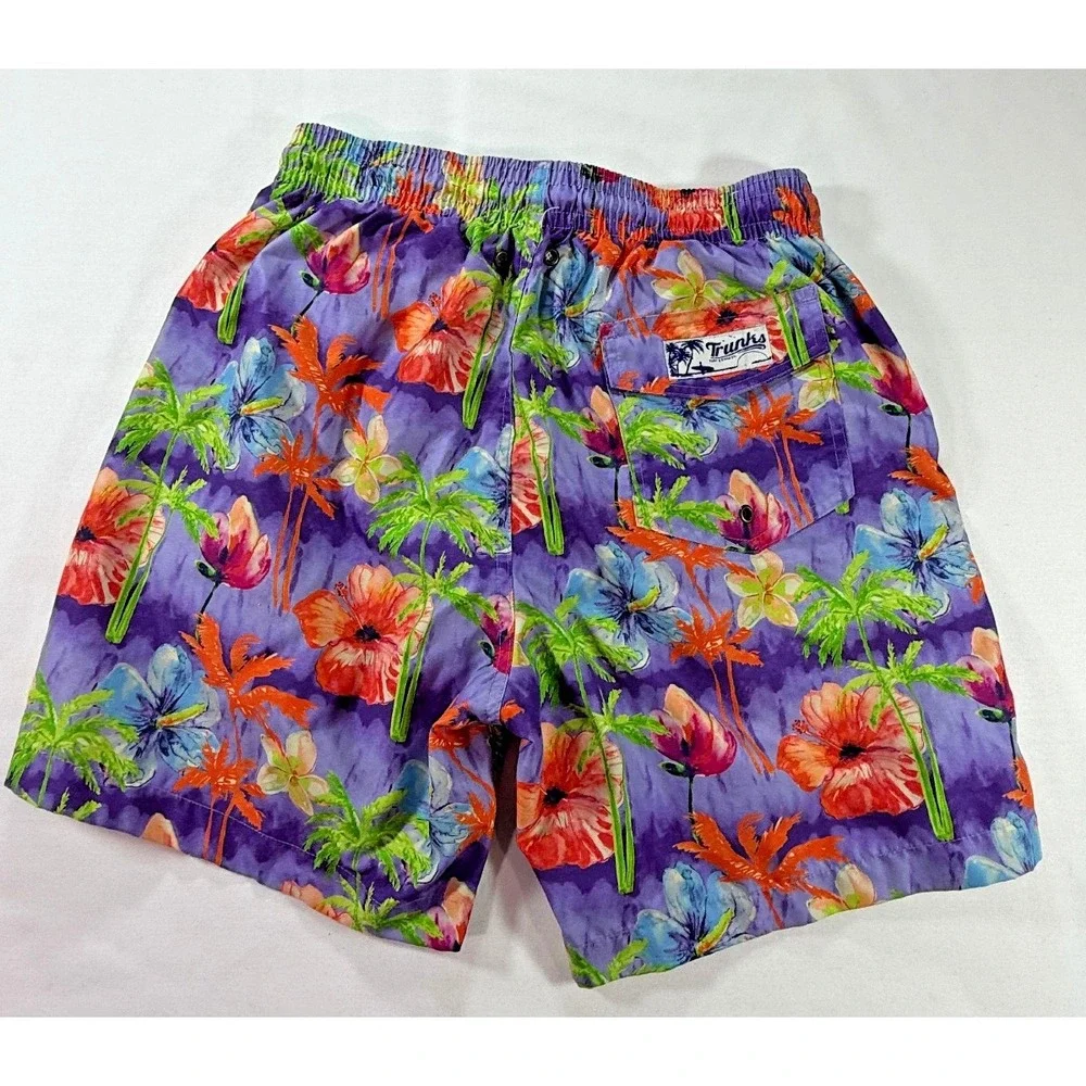 Trunks Surf & Swim Co Men's Small Purple Floral Swim Trunks